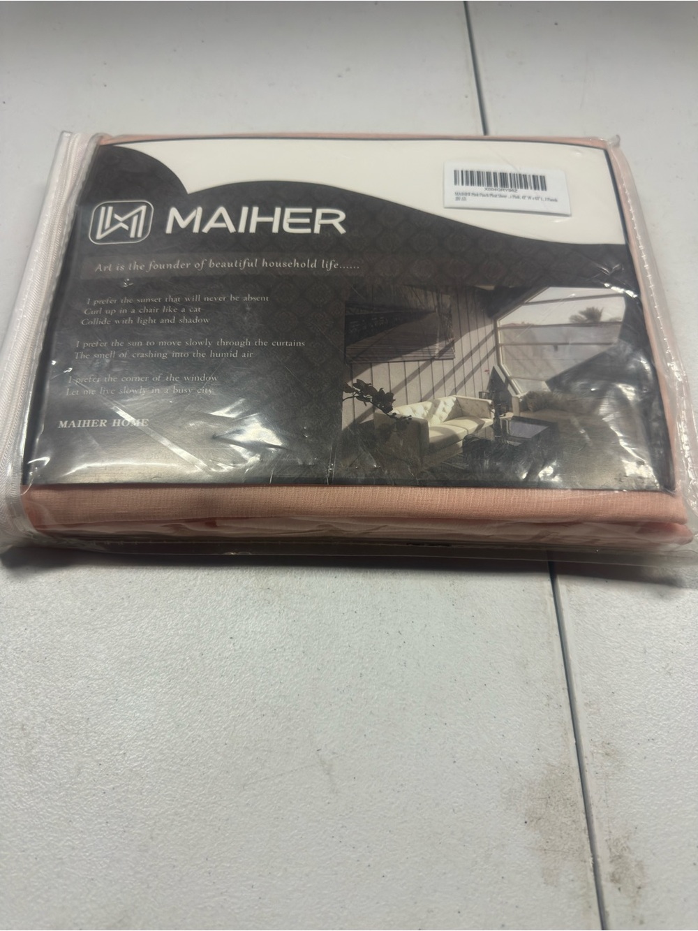 New Maiher Peach Pink Curtains 2 Panels 42"W x 63"L Window Drapes